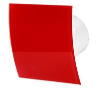 Awenta 100mm Humidity Sensor Extractor Fan Shiny Red Glas Front Panel Escudo Wall Ceiling Ventilation