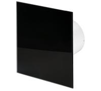 Awenta 125mm Timer Extractor Fan Shiny Black Glass Front Panel Trax Wall Ceiling Ventilation