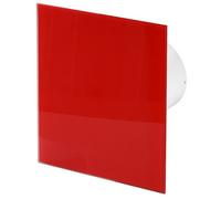 Awenta 125mm Timer Extractor Fan Shiny Red Glass Front Panel Trax Wall Ceiling Ventilation
