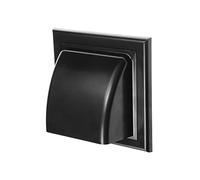 Awenta 4'' Inch / 100 mm Exhaust Hood Vent - Black ABS Plastic - Non Return Valne/Backdraft Damper - Dryer Opening, Exhaust Opening, External Ventilation Cover - Outdoor Air Vent Cap - Duct Cover
