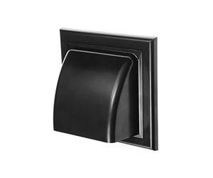 Awenta 4" Inch Wall Vent Cover with Backdraft Damper - Black ABS Plastic Hood with Gravity Flap/Rain Guard - Weatherproof Exterior Exhaust Grille for Dryer Bathroom Kitchen Fans - Outdoor Air Outlet
