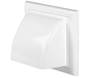 Awenta 4" Inch Wall Vent Cover with Backdraft Damper - White ABS Plastic Hood with Gravity Flap/Rain Guard - Weatherproof Exterior Exhaust Grille for Dryer Bathroom Kitchen Fans - Outdoor Air Outlet