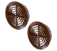 Awenta 45mm Diameter Hole 2X Brown Round Door Air Vent Grille Woodwork Furniture