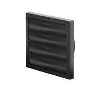 Awenta 6" inch / 150 mm External Gravity Grille - Black Air Vent Cover with Shutters - Ducting Exhaust Hood Vent. Extractor Fan Back Draught Covers with Flaps, Outdoor Wall Ventilation Air Cap.