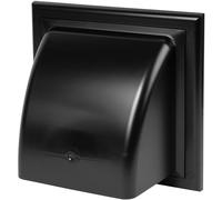 Awenta 6'' Inch / 150 mm Exhaust Hood Vent - Black ABS Plastic - Non Return Valne/Backdraft Damper - Dryer Opening, Exhaust Opening, External Ventilation Cover - Outdoor Air Vent Cap - Duct Cover