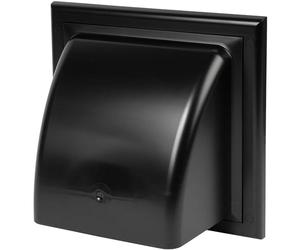 Awenta 6" Inch Wall Vent Cover with Backdraft Damper - Black ABS Plastic Hood with Gravity Flap/Rain Guard - Weatherproof Exterior Exhaust Grille for Dryer Bathroom Kitchen Fans - Outdoor Air Outlet