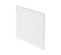 Awenta Plastic Air Vent Grille Cover 150x150mm 6x6 inch, White with Insect Grid Fly Net, Screw Hole Covers for Better Look