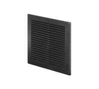 Awenta Plastic Air Vent Grille Cover 200x200mm 8x8 inch, Black with Insect Grid Fly Net, Screw Hole Covers for Better Look