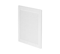 Awenta Plastic Air Vent Grille Cover 200x250mm 8x10 inch, White with Insect Grid Fly Net, Screw Hole Covers for Better Look