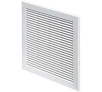 Awenta Plastic Air Vent Grille Cover 300x300mm 12x12 inch, White with Insect Grid Fly Net, Screw Hole Covers for Better Look