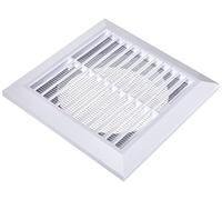 Ventilation grille with insect protection, diameter 125 mm, end grille, insect protection grille, square, white, ABS MKK®