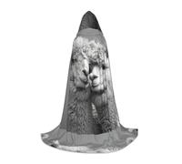 AWERRTY I Love Alpacas Print Hooded Cape, Costume Cloak,Non Zipper Flowing Outfit For Halloween, Cosplay