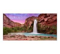 AWERT 24x16 inches Reptile Habitat Background Sunset Mountain Waterfall Terrarium Background