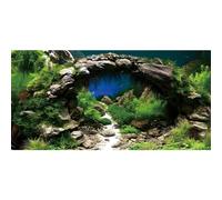 AWERT 48x20 inches Arch Stone Aquarium Background River Bed & Lake Aquarium Vinyl Background Aquatic Plant Fish Tank Background