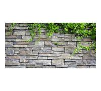 AWERT Vinyl 48x18 inches Stone Brick Wall Aquarium Background Rock Fish Tank Background Spring Leaves Terrarium Background