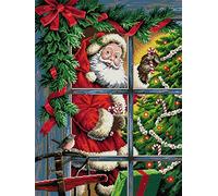 Awesocrafts Cross Stitch Kits, Christmas Elderly Santa Claus Easy Patterns Cross Stitching Embroidery Kit Supplies, Stamped (Santa Claus, Stamped)