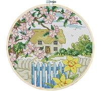 Awesocrafts Cross Stitch Kits Four Seasons Spring 11CT Stamped Patterns Easy Cross Stitching Embroidery Needlework Kit Supplies (Spring)