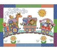 Awesocrafts Cross Stitch Stamped Kits Animal Train Easy Patterns Cross Stitching Embroidery Needlework Kit Supplies