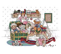 Awesocrafts Cross Stitch Stamped Kits Bear Toy Easy Patterns Cross Stitching Embroidery Needlework Kit Supplies 14CT 2 Strands (Bear)