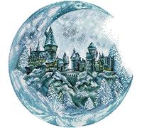 Awesocrafts Cross Stitch Stamped Kits Castle Winter Easy Patterns Cross Stitching Embroidery Needlework Kit Supplies 14CT 2 Strands