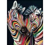 Awesocrafts Cross Stitch Stamped Kits Colorful Zebra Animals Easy Patterns Cross Stitching Embroidery Needlework Kit Supplies (Zebra)
