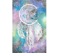 Awesocrafts Cross Stitch Stamped Kits Dreamcatcher Feathers Moon Stars Easy Patterns Cross Stitching Embroidery Needlework Kit Supplies (Dreamcatcher)