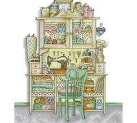 Awesocrafts Cross Stitch Stamped Kits Handmade Sewing Cabinet Easy Patterns Cross Stitching Embroidery Needlework Kit Supplies 14CT 2 Strands