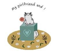 Awesocrafts Cross Stitch Stamped Kits I am with My Girlfriend Easy Patterns Cross Stitching Embroidery Needlework Kit Supplies (Girlfriend)
