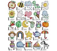 Awesocrafts Cross Stitch Stamped Kits Learn English by Looking at Pictures Easy Patterns Cross Stitching Embroidery Needlework Kit Supplies