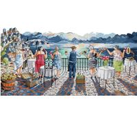 Awesocrafts Cross Stitch Stamped Kits Leisure Life Easy Patterns Cross Stitching Embroidery Needlework Kit Supplies 14CT 2 Strands