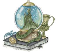 Awesocrafts Cross Stitch Stamped Kits Magic Crystal Ball Wizard Snake Easy Patterns Cross Stitching Embroidery Needlework Kit Supplies 14CT 2 Strands