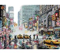 Awesocrafts Cross Stitch Stamped Kits New York Easy Patterns Cross Stitching Embroidery Needlework Kit Supplies 14CT 2 Strands