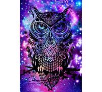 Awesocrafts Cross Stitch Stamped Kits Owl Starry Night Purple Easy Patterns Cross Stitching Embroidery Needlework Kit Supplies (Owl)