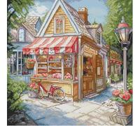Awesocrafts Cross Stitch Stamped Kits Pastry Store Easy Patterns Cross Stitching Embroidery Needlework Kit Supplies 14CT 2 Strands