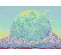 Awesocrafts Cross Stitch Stamped Kits Planet Easy Patterns Cross Stitching Embroidery Needlework Kit Supplies (Planet)