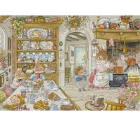 Awesocrafts Cross Stitch Stamped Kits Rabbit's Kitchen Easy Patterns Cross Stitching Embroidery Needlework Kit Supplies 14CT 2 Strands