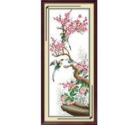 Awesocrafts Cross Stitch Stamped Kits Red Plum Easy Patterns Cross Stitching Embroidery Needlework Kit Supplies 14CT 2 Strands