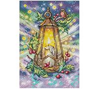 Awesocrafts Cross Stitch Stamped Kits Winter Lantern Easy Patterns Cross Stitching Embroidery Needlework Kit Supplies