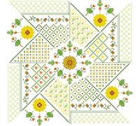 Awesocrafts Cross Stitch Stamped Kits Yellow Daisy Windmill Easy Patterns Cross Stitching Embroidery Needlework Kit Supplies