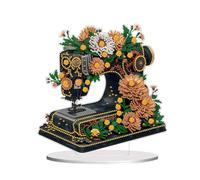 Awesocrafts Diamond Art Table Top Ornaments Black Sewing, 5D Diamond Painting Tabletop Decorations Special Shape Crystal Art Christmas Desktop Decor (Black Sewing)