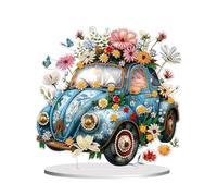 Awesocrafts Diamond Art Table Top Ornaments Car Flower, 5D Diamond Painting Tabletop Decorations Special Shape Crystal Art Christmas Desktop Decor (Car Flower)