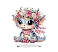 Awesocrafts Diamond Art Table Top Ornaments Dragon, 5D Diamond Painting Tabletop Decorations Special Shape Crystal Art Christmas Desktop Decor (Dragon)