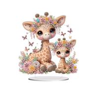 Awesocrafts Diamond Art Table Top Ornaments Giraffe Deer, 5D Diamond Painting Tabletop Decorations Special Shape Crystal Art Christmas Desktop Decor (Giraffe)