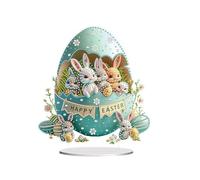 Awesocrafts Diamond Art Table Top Ornaments XXXXX, 5D Diamond Painting Tabletop Decorations Special Shape Crystal Art Christmas Desktop Decor (Easter Bunny)