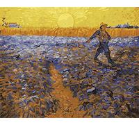 Awesocrafts Paint by Numbers Kits, The Sower by Van Gogh Number Painting for Adults and Kids 16x20 inch Framed (The Sower, No Frame)