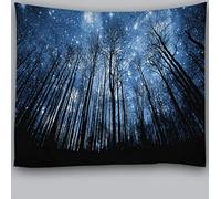 Awesocrafts Tapestry Wall Hanging Forest Stars 3D Trees and Sky, Tapestries for Bedroom College Dorm Living Room Wall Decor Art (Forest, 51x59 inch)