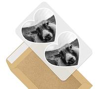 Awesome 2 x Heart Stickers 10 cm - BW - Funny Icelandic Sheep Lamb Farm Fun Decals for Laptops,Tablets,Luggage,Scrap Booking,Fridges #37173