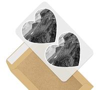 Awesome 2 x Heart Stickers 10 cm - BW - Quiraing Mountains Isle of Skye Scotland Fun Decals for Laptops,Tablets,Luggage,Scrap Booking,Fridges #37294