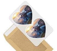 Awesome 2 x Heart Stickers 10 cm - Lands End Cornwall England UK Fun Decals for Laptops,Tablets,Luggage,Scrap Booking,Fridges #45509