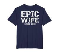 Awesome 21st Wedding Anniversary Idea Epic Wife Since 2003 T-Shirt, Men's Big and Tall, Navy Blue, 5X Tall